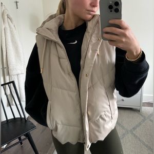 Faux Leather Zara Hooted Vest